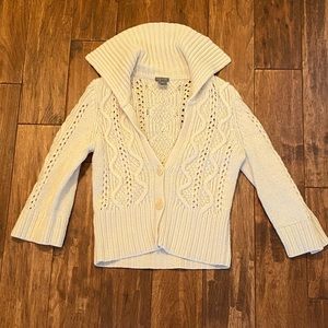 Cream collared Ann Taylor Sweater M